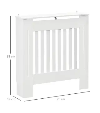 Cubre Radiador de MDF Diseño Moderno Estante para Radiador Vertical para Sala de Estar Dormitorio 78x19x81 cm Blanco