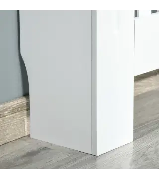 Cubre Radiador de MDF Diseño Moderno Estante para Radiador Vertical para Sala de Estar Dormitorio 78x19x81 cm Blanco