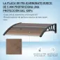 Marquesina Exterior para Puerta y Ventana 75x100 cm contra Sol y Lluvia con Soporte de Aleación de Aluminio Marrón