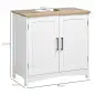 Mueble para Debajo del Lavabo Armario de Suelo para Baño de Madera Estilo Moderno 60x30x60 cm Blanco