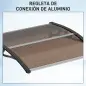 Marquesina Exterior para Puerta y Ventana 75x100 cm contra Sol y Lluvia con Soporte de Aleación de Aluminio Marrón