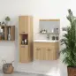 Conjunto de Muebles de Baño de Pared 3 Piezas Incluye Espejo Armario con Lavabo Cerámico y Columna de Baño Natural
