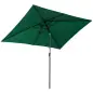 Sombrilla de Aluminio 195x295x253 cm Parasol Rectangular de Jardín Inclinable con Manivela y Poste Desmontable Verde
