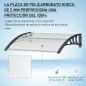 Marquesina Exterior para Puerta y Ventana 75x100 cm contra Sol y Lluvia con Soporte de Aleación de Aluminio Transparente