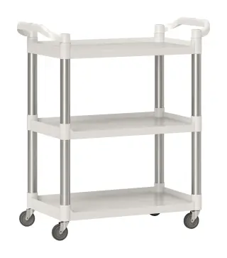 Carrito de Cocina de 3 Niveles Carrito de Almacenamiento de Aluminio Carga 105 kg para Comedor Sala 88x44x93 cm Blanco