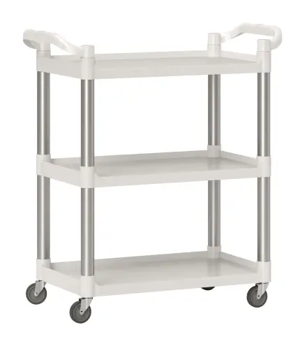 Carrito de Cocina de 3 Niveles Carrito de Almacenamiento de Aluminio Carga 105 kg para Comedor Sala 88x44x93 cm Blanco