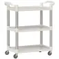 Carrito de Cocina de 3 Niveles Carrito de Almacenamiento de Aluminio Carga 105 kg para Comedor Sala 88x44x93 cm Blanco