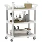Carrito de Cocina de 3 Niveles Carrito de Almacenamiento de Aluminio Carga 105 kg para Comedor Sala 88x44x93 cm Blanco