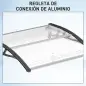 Marquesina Exterior para Puerta y Ventana 75x100 cm contra Sol y Lluvia con Soporte de Aleación de Aluminio Transparente