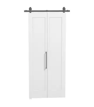 Puerta Plegable Corredera con Herrajes Acabado Personalizable Tirador Fácil Montaje 90x210 cm Blanco