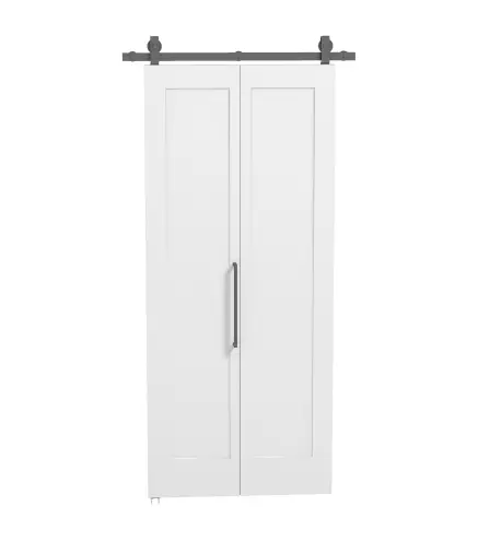 Puerta Plegable Corredera con Herrajes Acabado Personalizable Tirador Fácil Montaje 90x210 cm Blanco