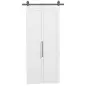 Puerta Plegable Corredera con Herrajes Acabado Personalizable Tirador Fácil Montaje 90x210 cm Blanco
