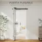 Puerta Plegable Corredera con Herrajes Acabado Personalizable Tirador Fácil Montaje 90x210 cm Blanco