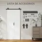 Puerta Plegable Corredera con Herrajes Acabado Personalizable Tirador Fácil Montaje 90x210 cm Blanco