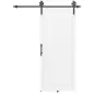 Puerta Corredera de Granero con Herrajes Manija Rodillo y Guía de Suelo Mejorados para Baño Salón 91,5x213,4 cm Blanco Puerta Corredera de Granero con Herrajes Manija Rodillo y Guía de Suelo Mejorados para Baño Salón 91,5x213,4 cm Blanco