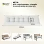 Cojín para Banco Exterior con Correas de Sujeción Protección UV50+ Rebote Lento Interior Exterior 198x65x13 cm Crema