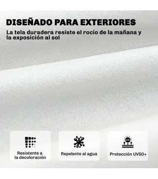 Cojín para Banco Exterior con Correas de Sujeción Protección UV50+ Rebote Lento Interior Exterior 198x65x13 cm Crema