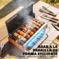 Barbacoa de Carbón Plegable Barbacoa Portátil 50,5x34x33 cm con Bandeja de Carbón Extraíble para Camping Picnic Negro
