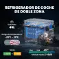 Nevera Portátil Eléctrica 49L con Compresor Doble Zona Control por App Ruedas Asa Telescópica -20℃ a 20℃ y Puerto USB