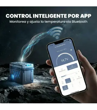 Nevera Portátil Eléctrica 49L con Compresor Doble Zona Control por App Ruedas Asa Telescópica -20℃ a 20℃ y Puerto USB