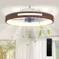 Ventilador de Techo con Luz LED 40 W Motor DC Reversible Mando a Distancia 6 Velocidades 3 Colores Temporizador Teca
