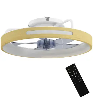 Ventilador de Techo con Luz LED 40 W Motor DC Reversible Mando a Distancia 6 Velocidades 3 Colores Temporizador Natural