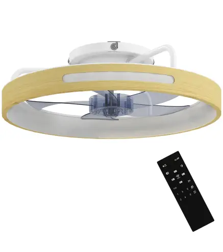 Ventilador de Techo con Luz LED 40 W Motor DC Reversible Mando a Distancia 6 Velocidades 3 Colores Temporizador Natural