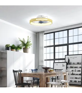 Ventilador de Techo con Luz LED 40 W Motor DC Reversible Mando a Distancia 6 Velocidades 3 Colores Temporizador Natural