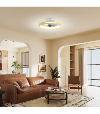 Ventilador de Techo con Luz LED 40 W Motor DC Reversible Mando a Distancia 6 Velocidades 3 Colores Temporizador Natural