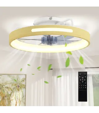Ventilador de Techo con Luz LED 40 W Motor DC Reversible Mando a Distancia 6 Velocidades 3 Colores Temporizador Natural