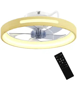 Ventilador de Techo con Luz LED 40 W Motor DC Reversible Mando a Distancia 6 Velocidades 3 Colores Temporizador Natural