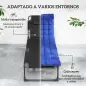 Set de 2 Tumbonas Plegables con Reposacabezas Cojines Bolsillo Lateral y Respaldo Reclinable 5 Posiciones Azul