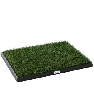 Inodoro para Perros con Césped Artificial 63x50,5 cm Bandeja Sanitaria para Perros para Entrenamiento con Drenaje Verde