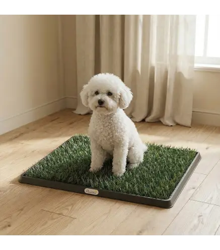 Inodoro para Perros con Césped Artificial 63x50,5 cm Bandeja Sanitaria para Perros para Entrenamiento con Drenaje Verde