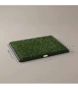 Inodoro para Perros con Césped Artificial 63x50,5 cm Bandeja Sanitaria para Perros para Entrenamiento con Drenaje Verde