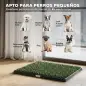 Inodoro para Perros con Césped Artificial 63x50,5 cm Bandeja Sanitaria para Perros para Entrenamiento con Drenaje Verde