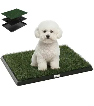 Inodoro para Perros con Césped Artificial 63x50,5 cm Bandeja Sanitaria para Perros para Entrenamiento con Drenaje Verde