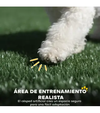 Inodoro para Perros con Césped Artificial 75x51x36,5 cm con Paredes Altas Bandeja Deslizante y Fácil de Limpiar Negro