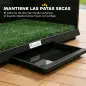 Inodoro para Perros con Césped Artificial 75x51x36,5 cm con Paredes Altas Bandeja Deslizante y Fácil de Limpiar Negro