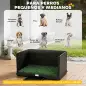 Inodoro para Perros con Césped Artificial 75x51x36,5 cm con Paredes Altas Bandeja Deslizante y Fácil de Limpiar Negro