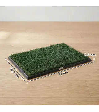 Inodoro para Perros con Césped Artificial 76x50,5 cm Bandeja Sanitaria para Perros para Entrenamiento con Drenaje Verde