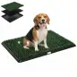 Inodoro para Perros con Césped Artificial 76x50,5 cm Bandeja Sanitaria para Perros para Entrenamiento con Drenaje Verde