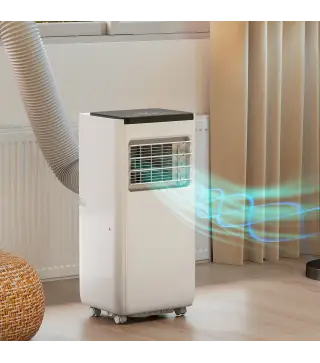 Aire Acondicionado Portátil 10.000 BTU 4 en 1 Enfriamiento Deshumidificador Ventilador con WiFi para 30 m² Blanco