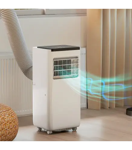 Aire Acondicionado Portátil 10.000 BTU 4 en 1 Enfriamiento Deshumidificador Ventilador con WiFi para 30 m² Blanco