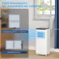 Aire Acondicionado Portátil 10.000 BTU 4 en 1 Enfriamiento Deshumidificador Ventilador con WiFi para 30 m² Blanco