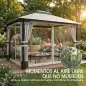 Carpa para Jardín con Techo Doble Cenador con 4 Paredes y Mosquitera para Exterior Terraza 360x300x279 cm Gris Claro