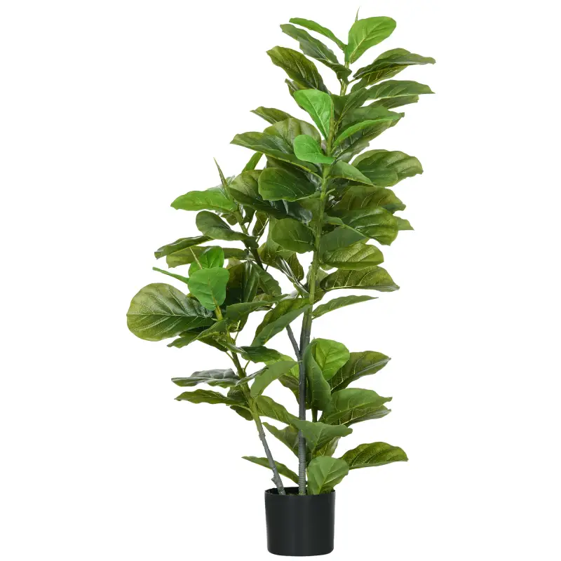 Planta Ficus Artificial 110 cm Planta Artificial con 90 Hojas Musgo y Maceta para Interior y Exterior Verde