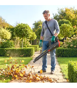 Soplador de Hojas Sin Cable 18V con 2 Baterías de 4.0Ah y Cargador Motor sin Escobillas 600W 3 Velocidades Negro