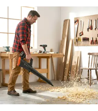 Soplador de Hojas Sin Cable 18V con 2 Baterías de 4.0Ah y Cargador Motor sin Escobillas 600W 3 Velocidades Negro