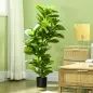 Planta Ficus Artificial 110 cm Planta Artificial con 90 Hojas Musgo y Maceta para Interior y Exterior Verde